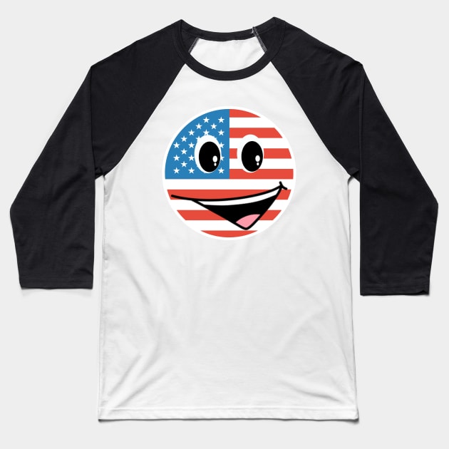 American Smiley Baseball T-Shirt by Shadowbyte91